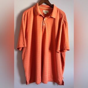 Tommy Bahama Orange Ribbed Short Sleeve Polo Size XXL